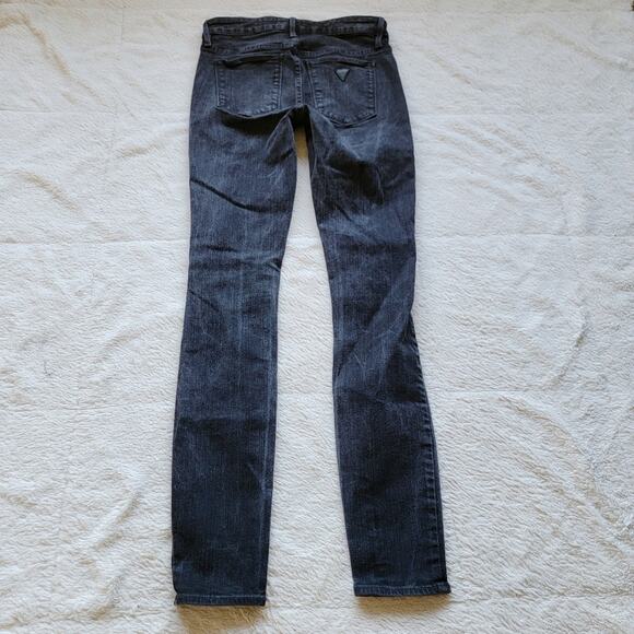 Guess Black Distressed Midrise Skinny Leg Jeans - Picture 3 of 5